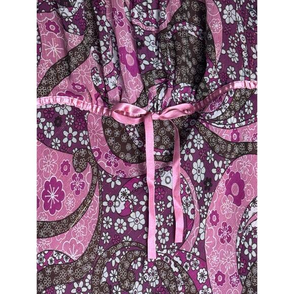 Y2K Fairy Grunge Boho Paisley Floral Tank Top Sz L Sheer Overlay Retro Ribbon - Picture 3 of 6